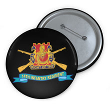 Load image into Gallery viewer, Custom Pin Buttons - 14th Infantry Regiment w Br - SSI - Ribbon X 300
