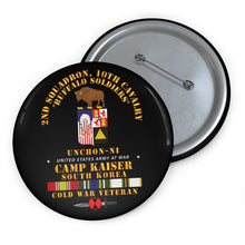 Load image into Gallery viewer, Custom Pin Buttons - 2nd Squadron 10th Cavalry - 7th Id - Cp Ksr Korea - Unchon-n