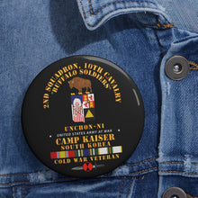 Load image into Gallery viewer, Custom Pin Buttons - 2nd Squadron 10th Cavalry - 7th Id - Cp Ksr Korea - Unchon-n