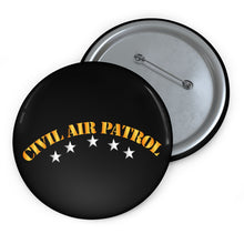 Load image into Gallery viewer, Custom Pin Buttons - CAP - Civil Air Patrol w Silver Stars