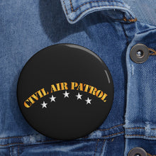 Load image into Gallery viewer, Custom Pin Buttons - CAP - Civil Air Patrol w Silver Stars