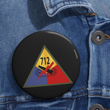 Load image into Gallery viewer, Custom Pin Buttons - 712th Tank Battalion SSI