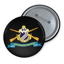 Load image into Gallery viewer, Custom Pin Buttons - 38th Infantry Regiment w Br - Ribbon X 300