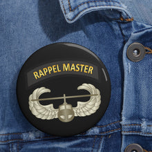Load image into Gallery viewer, Custom Pin Buttons - Rappel Master Tab with Air Assault Badge wo Txt
