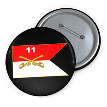 Load image into Gallery viewer, Custom Pin Buttons - 11th Armored Cavalry Regiment - Guidon