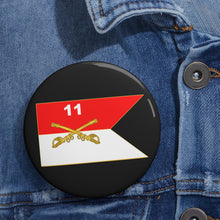 Load image into Gallery viewer, Custom Pin Buttons - 11th Armored Cavalry Regiment - Guidon