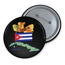 Load image into Gallery viewer, Custom Pin Buttons - Cuba - Cuba with Palm and Map Green X 300