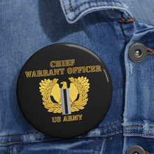 Load image into Gallery viewer, Custom Pin Buttons - Warrant Officer 5 - CW5 w Eagle - US Army