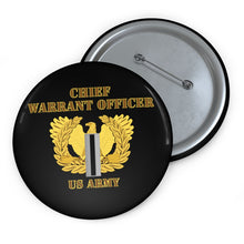 Load image into Gallery viewer, Custom Pin Buttons - Warrant Officer 5 - CW5 w Eagle - US Army