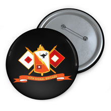 Load image into Gallery viewer, Custom Pin Buttons - 15th Signal Battalion w Signal Branch - Br - Ribbon - SSI X 300