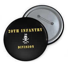 Load image into Gallery viewer, Custom Pin Buttons - 20th Infantry Division X 300