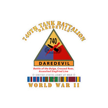 Load image into Gallery viewer, Kiss-Cut Vinyl Decals - Army - 740th Tank Battalion - Daredevils w SSI Name Tape WWII EU SVC