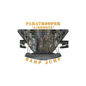 Kiss-Cut Vinyl Decals - Army - Paratrooper - Airborne - Ramp Jump
