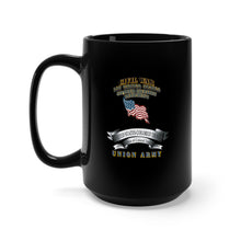 Load image into Gallery viewer, Black Mug 15oz - Civil War - 1st United States Colored Infantry Regiment with USCT Bureau Banner - USA X 300