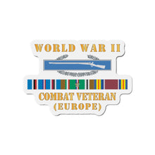 Load image into Gallery viewer, Die-Cut Magnets - Army - World War II SVC Bar w CIB - Combat Veteran - Europe X 300