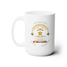 Load image into Gallery viewer, White Ceramic Mug 15oz - Army - BRT - 9th Cav, B Trp, 3rd Bde - 4th Inf Div - OPERATION IF w IRAQ SVC