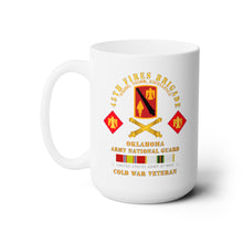 Load image into Gallery viewer, White Ceramic Mug 15oz - Army - 45th Fires Bde, OKARNG w COLD SVC