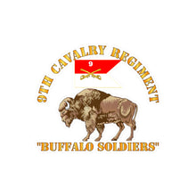 Load image into Gallery viewer, Kiss-Cut Vinyl Decals - Army - 9th Cavalry Regiment - Buffalo Soldiers w 9th Cav Guidon