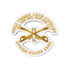 Load image into Gallery viewer, Die-Cut Magnets - Army - Golf Troop, 15th Cavalry All for One, one For All w Br