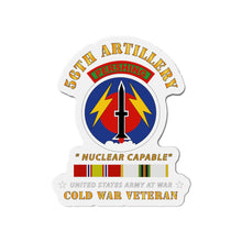 Load image into Gallery viewer, Die-Cut Magnets - Army - 56th Artillery - Pershing - Nuclear Capable w COLD Svc Medals