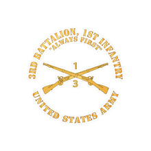 Load image into Gallery viewer, Kiss-Cut Vinyl Decals - Army - 3rd Battalion, 1st Infantry Regiment Branch - Always First - US Army X 300