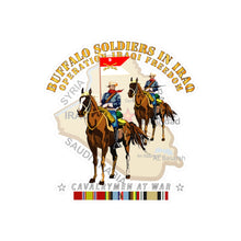 Load image into Gallery viewer, Kiss-Cut Vinyl Decals - Army - Buffalo Soldiers in Iraq - OIF - Cavalrymen at War w IRAQ SVC - NO VET