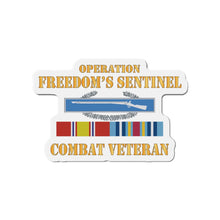 Load image into Gallery viewer, Die-Cut Magnets - Army - Operation Freedoms Sentinel (OFS) SVC Bar w CIB - Combat Veteran X 300