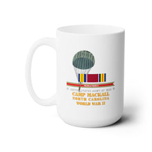Load image into Gallery viewer, White Ceramic Mug 15oz - Army - Camp Mackall, NC w SVC WWII w Streame w Jumper X 300