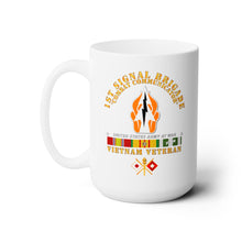 Load image into Gallery viewer, White Mug 15oz - Army - 1st Signal Bde DUI - Combat Communicator w VN SVC X 300