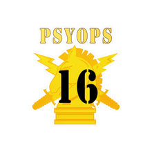 Load image into Gallery viewer, Kiss-Cut Vinyl Decals - Army - PSYOPS w Branch Insignia - 16th Battalion Numeral - Line X 300 - Hat