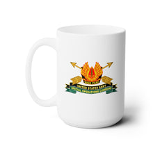 Load image into Gallery viewer, White Ceramic Mug 15oz - Army - US Army Special Operations Command - DUI Old w Br - Ribbon X 300
