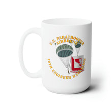 Load image into Gallery viewer, White Ceramic Mug 15oz - Army - US Paratrooper - 19th Engineer Battalion