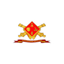Load image into Gallery viewer, Kiss-Cut Vinyl Decals - Army - 45th Division Artillery w Br - Ribbon