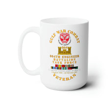 Load image into Gallery viewer, White Ceramic Mug 15oz - Army - Gulf War Combat Vet w 864th Eng Bn Task Force w GULF SVC
