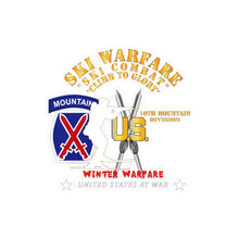 Load image into Gallery viewer, Kiss-Cut Vinyl Decals - Army - 10th Mountain Division - Ski Warfare - Ski Combat - Winter Warfare X 300