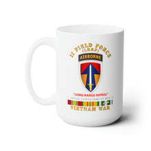 Load image into Gallery viewer, White Ceramic Mug 15oz - Army - II Field Force - Airborne Tab - LRP - Vietnam w VN SVC
