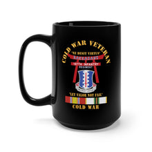 Load image into Gallery viewer, Black Mug 15oz - Army - Cold War Veteran - 187th Infantry Regiment - Torii, Rakkasans, Let Valor Not Fail, English, Latin w COLD SVC X 300