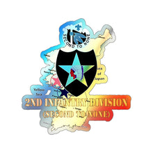 Load image into Gallery viewer, Holographic Die-cut Stickers - Korea Map - 2nd Infantry Div - Second to None