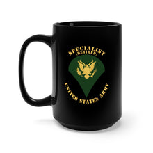 Load image into Gallery viewer, Black Mug 15oz - Army - Specialist - SP4 - Retired - Flat X 300