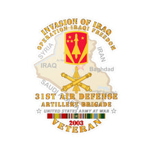 Load image into Gallery viewer, Kiss-Cut Vinyl Decals - Army - 31st Air Defense Artillery Bde - OIF - Invasion - 2003 w IRAQ SVC
