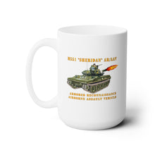 Load image into Gallery viewer, White Ceramic Mug 15oz - Army - M551 Sheridan - Firing - AR-AAV