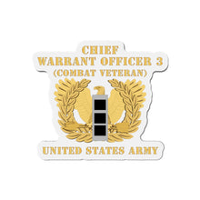 Load image into Gallery viewer, Die-Cut Magnets -SSI -Army - Chief Warrant Officer - CW03 - Combat Veteran - Flat - Eagle and Bar X 300
