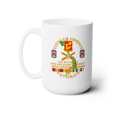 Load image into Gallery viewer, White Ceramic Mug 15oz - Army - Vietnam Combat Vet - 2nd Bn 40th Artillery - 199th Infantry Bde - VN SVC