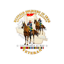 Load image into Gallery viewer, Kiss-Cut Vinyl Decals - Army - Buffalo Soldiers in Iraq - OIF - Cavalrymen at War w IRAQ SVC