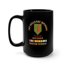 Load image into Gallery viewer, Black Mug 15oz - Army - SSI - 1st Infantry Division - Big Red One - Vietnam Veteran w VN SVC Bar X 300
