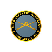 Load image into Gallery viewer, Kiss-Cut Vinyl Decals - Army - 24th Infantry Regiment - Fort Supply, OK w Inf Branch