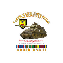 Load image into Gallery viewer, Kiss-Cut Vinyl Decals - Army - 740th Tank Battalion - Daredevils w Tank WWII EU SVC