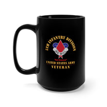 Load image into Gallery viewer, Black Mug 15oz - Army - DUI - 5th Infantry Division - Red Diamond - US Army Veteran X 300