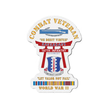 Load image into Gallery viewer, Die-Cut Magnets - Army - Combat Veteran - 187th Infantry Regiment - Torii, Rakkasans, Let Valor Not Fail, English, Latin w CIB w WWII PAC SVC X 300