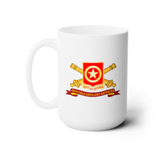 Load image into Gallery viewer, White Ceramic Mug 15oz - Army - 48th Field Artillery Battalion w Br - Ribbon